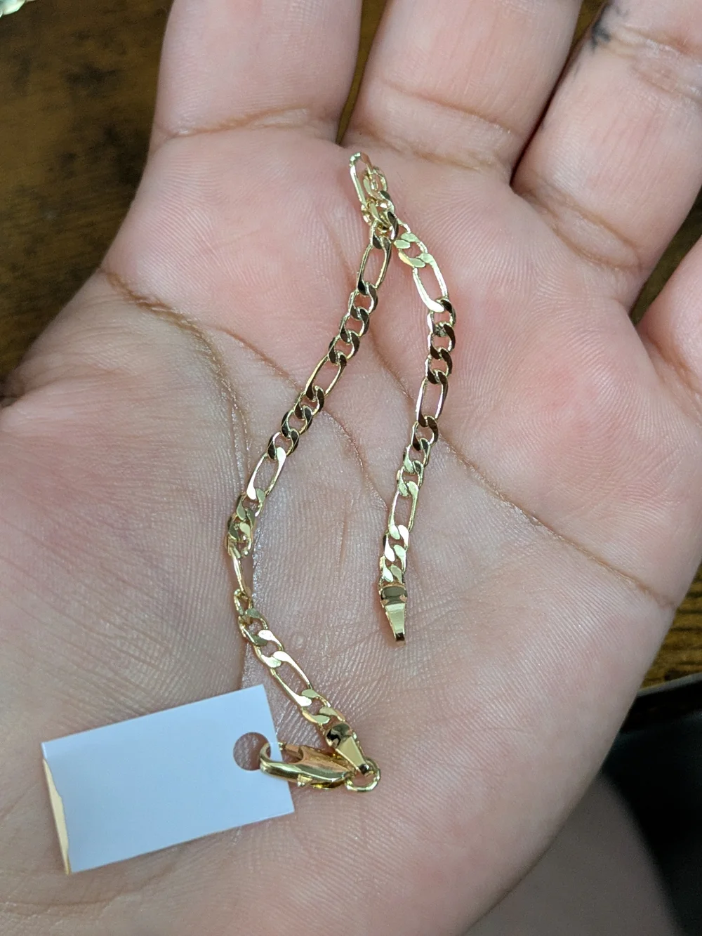 Silver Figaro-Style Kids Chain Bracelet Gold Plated